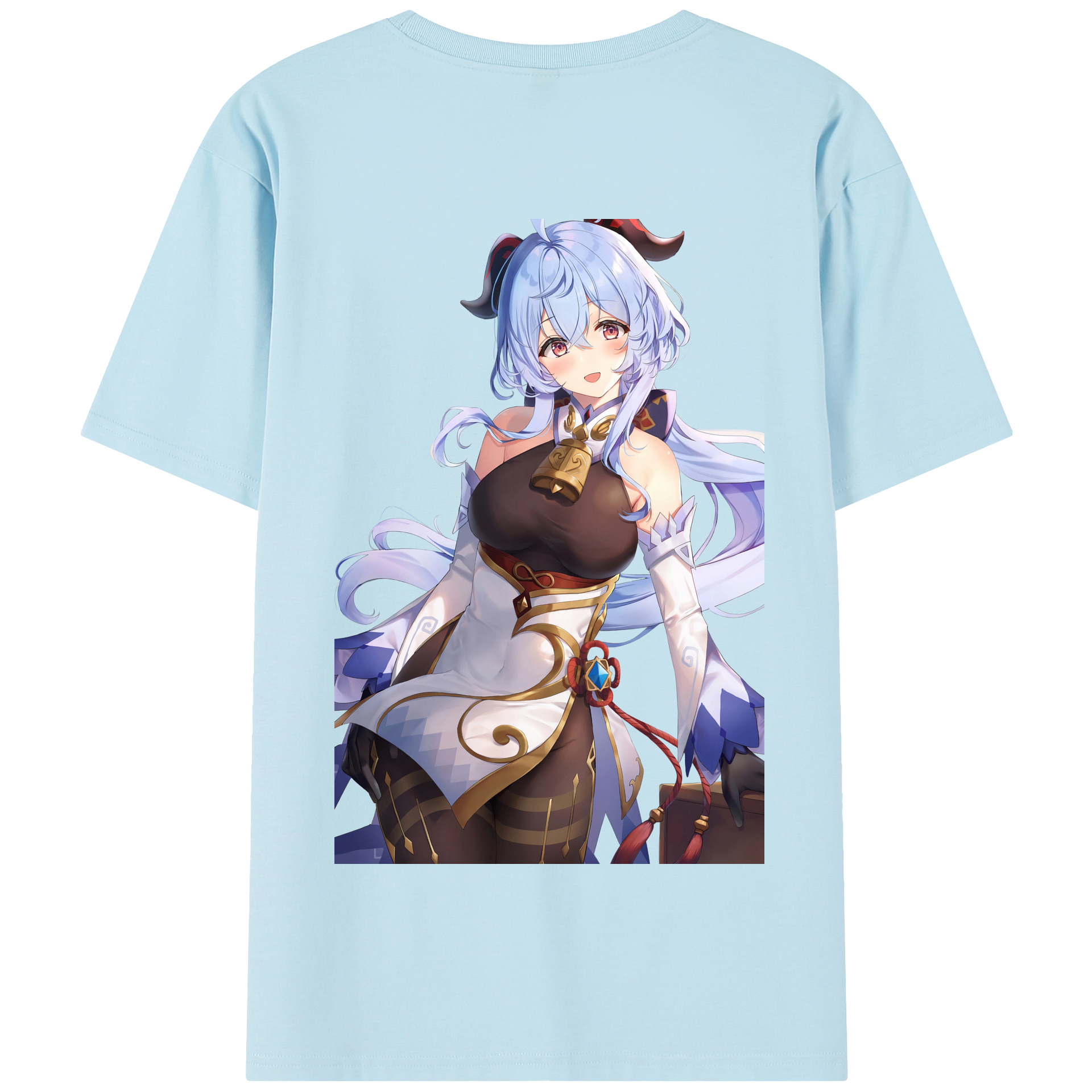 げんし神 甘雨 かんう genshin Ganyu 綿100％半袖Tシャツ（背面プリント）